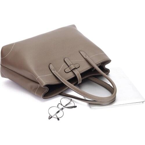 OUSSON Women Fashion Leisure Office Ladies Work Large Capacity Shoulder Bag Ladies Soft Leather Tote Bag