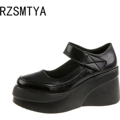 Women Shoes Japanese Style Lolita Shoes Women Vintage Soft High Heel Platform Shoes College Student Mary Jane Shoes