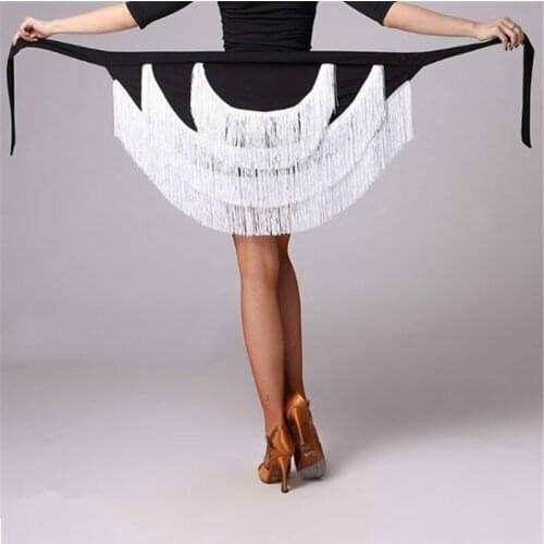 Women Ballroom Latin Salsa Tango Tassel Dance Skirt Skate Wrap Scarf Dancewear Sexy Multicolor Skirt