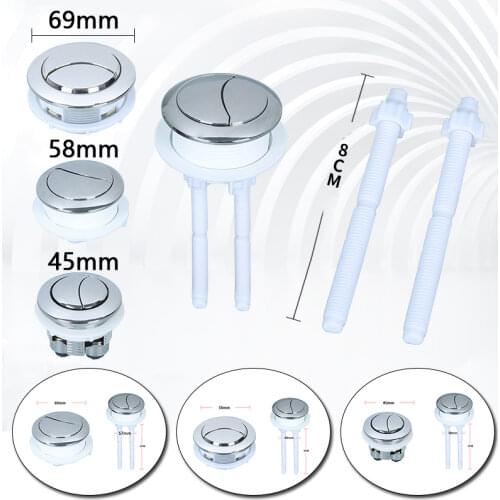 1PC Toilet Round Valve Push Button Universal Flush Toilet Button Seat Water Tank Toilet Cistern Flush Switch Bathroom Supplies