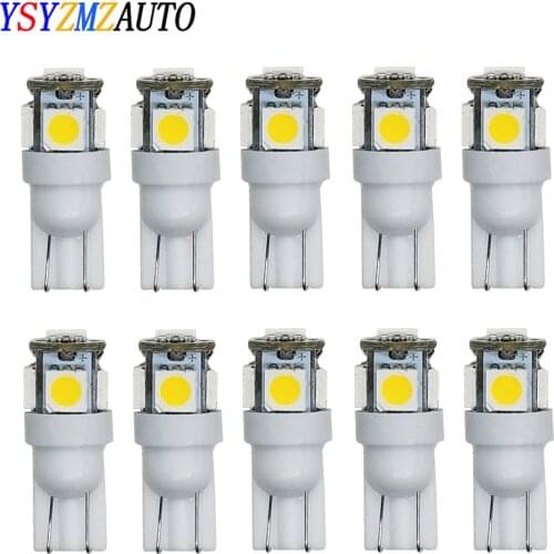 10PCS T10 W5W Led 194 168 Bulbs Auto Signal Lamp Dome Reading License Plate Light Car Interior Lights 12V White Red Green Blue