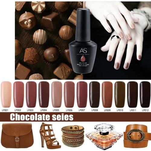 Wholesale 12pcs New Sexy Chocolate Seria Nail Polish Luxury Original Nanometer Nail Art Polish 15ml Soak Off Gel Polish 12 Color