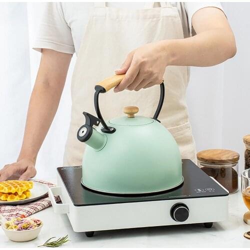 2.5L Stainless Steel Whistle Teapot Household Goods Applicable Gas Stove Induction Cooker Boiling Kettle Kitchenware Cold Kettle