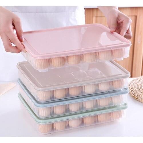 24 Grid Egg Box Food Container Eggs Refrigerator Organizer Storage Box Crisper Home Kitchen Transparent Case Egg Box Racks