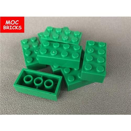 50pcs\lot MOC Bricks DIY Green Brick 2x4 Compatible with 3001 Educational building blocks toys bricks kids Christmas gifts
