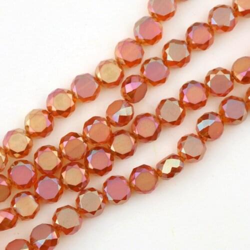 Free Shipping 710pcs AAA DIY Glass Beads 10mm Crystal Faceted Flat Round Charm Wine Red AB Color