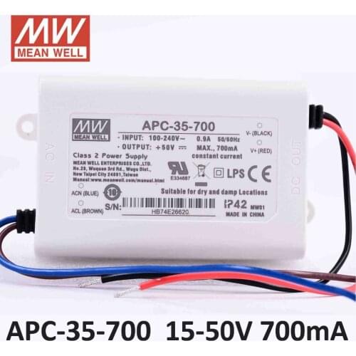 Original Meanwell LED driver APC-35-700 single output 35W 15~50V 700mA Mean well LED power supply driver for led strip light