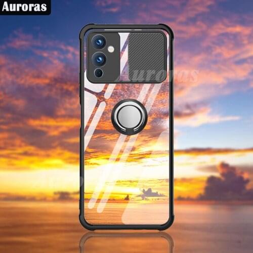 Auroras For OnePlus 9R Case Anti-fall Airbag Case Shockproof With Ring Soft Frame Cover For One Plus 9 R Case