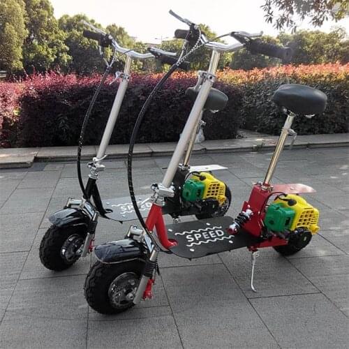 52CC Two-stroke foldable gasoline scooter scooter high-speed two-wheeled fuel scooter childrens toy DIY modified motorcycle