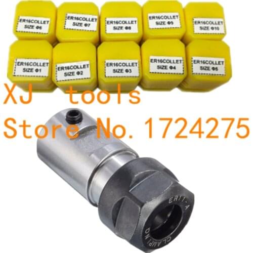 ER16Spring Collet 10PCS C20 ER16 Collet Chuck Motor Shaft Extension Rod Spindle Collet Lathe Tools Holder Inner 5MM 6MM 8MM 10MM