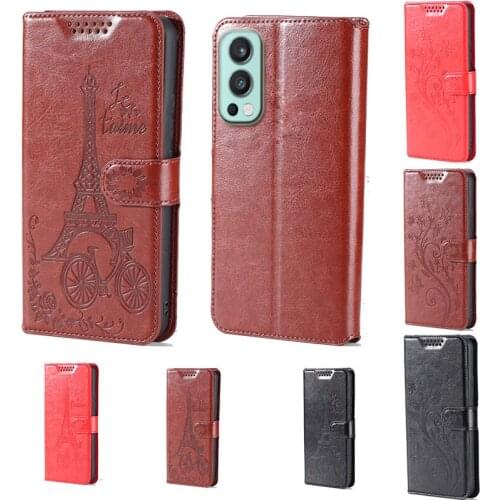 Intaglio icon butterfly flower Tower Flip Leather Wallet Phone Case For OnePlus Nord 2 5G Phone cover with card slot