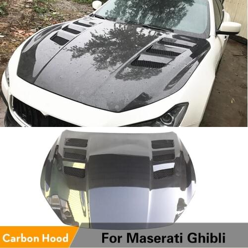 Carbon Fiber Car Front Bumper Engine Hoods Cover For Maserati Ghibli 2014 2015 2016 Car Hood Bonnet