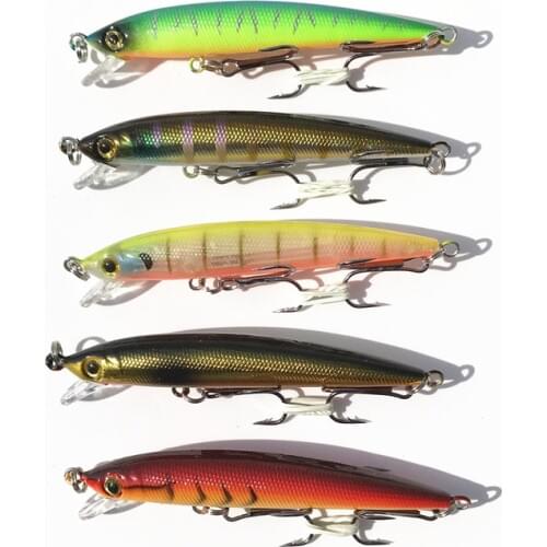 Laser Float Fishing Minnow Lure Bait 80mm 6.5g Artificial Bass Hard Feed 5 Piece