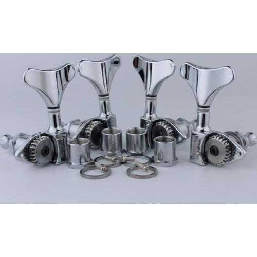 GUYKER Chrome Bass Guitar Machine Chrome Heads Open Gear
