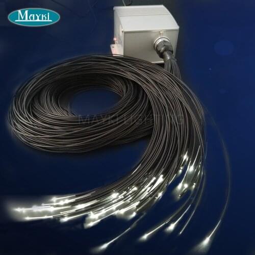 Maykit Cree LED Twinkle Projector Mitsubishi Fiber Optic Cable With Black PVC Cover Dim Remote For Fiber Optic Star Floor Light