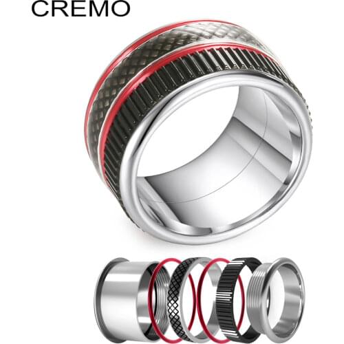 Cremo Stackable Cuff Rings Knuckle Multilaye Band Ring Copper Accessories Combination Jewelry Stainless Steel Retro Finger Rings