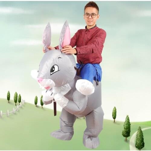 Inflatable Rabbit Costumes Blow Up Cosplay Funny Inflatable Costume Easter Mascot Party Dress for Adult