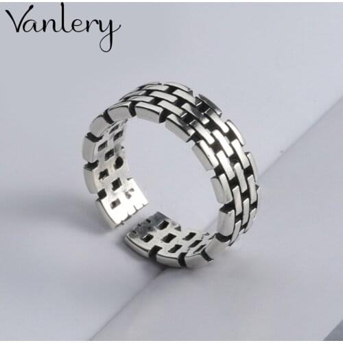Wholesale Antique Silver Color Hollow Round Rings For Women Statement Jewelry Finger Ring anillos mujer bijoux