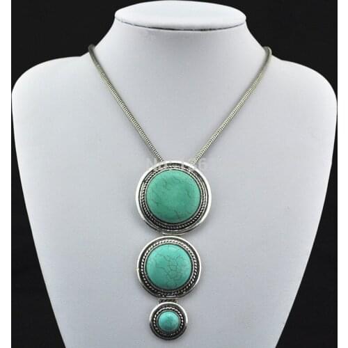 St22-21--- Wholesale tribal bib collar flower statement necklace pendant Vintage Look