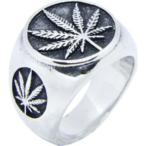 Rany&Roy Dropship Leaf Cool Ring 316L Stainless Steel Fashion Hiphop Style New Biker Ring