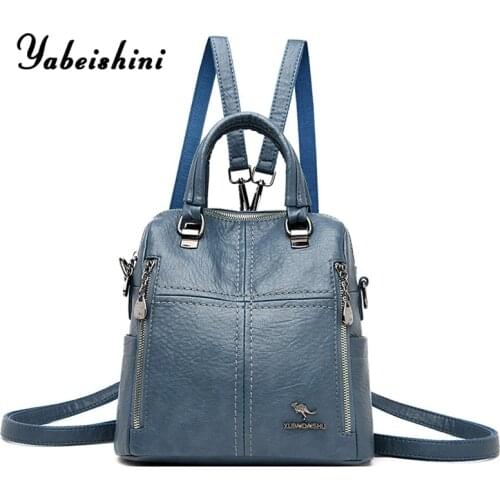 Female backpack for women leatherl backpack Multifunction women travel backpack sac a dos femme school bags for teenage girls