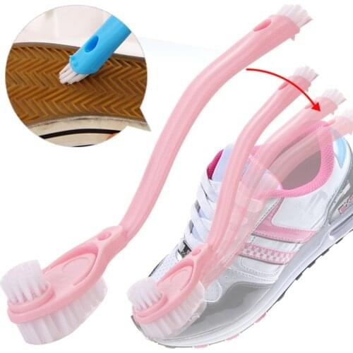 New Double Long Handle Shoe Cleaning Brush Shoe Cleaner Washing Toilet Lavabo Dishes Shoes Clean Wash Brush Home Cleaning Tools