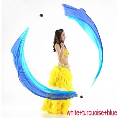 Belly Dancing Silk Veil Poi Streamer 1pc= 1pc silk veil + 1pc poi chain ball free-shipping S/M/L/XL