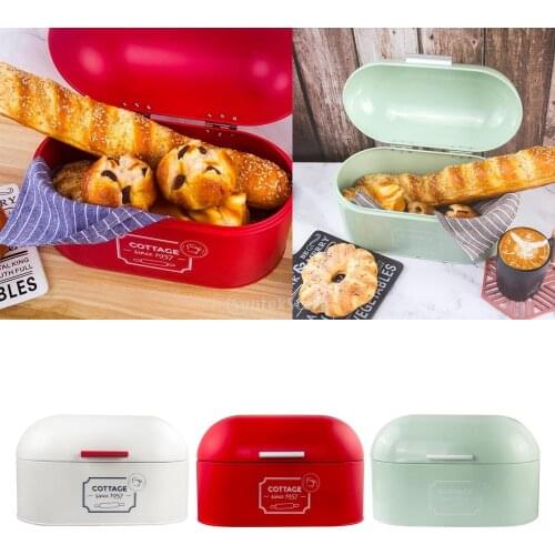 Modern Metal Bread Box with Lid, Bread Storage, Bread Container, kitchen Counter Organizer Kitchen Decor, Vintage Style