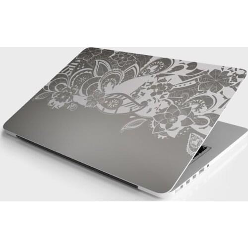 Sticker Master Gray Floral Universal Sticker Laptop Vinyl Sticker Skin Cover For 10 12 13 14 15.4 15.6 16 17 19 "Inc Notebook decal for Macbook,asus,Acer,Hp,Lenovo,Huawei,Dell,Msi,Apple,Toshiba,Compaq