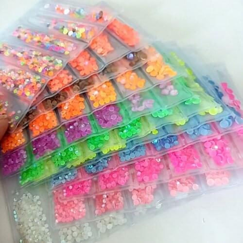Mix Size SS6-SS20 Crystal Flatback Rhinestones 6 Grid bag 1000Pcs Nail Art Rhinestones For 3D Nail Art Decoration glitter