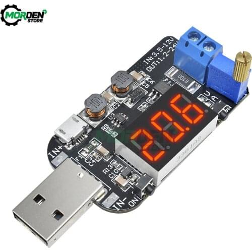 LED Digital Display Converter DC-DC 5V to 1.2 -24V Micro USB Step UP/Down Power Supply Module Adjustable Boost Buck Dropship
