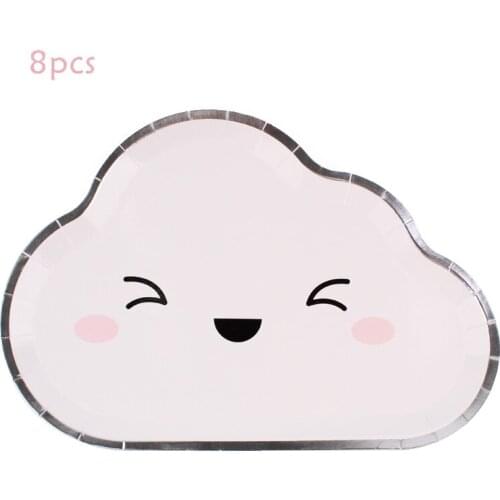 Cloud Theme Plate Birthday Decoration Baby Shower Party Birthday Party Decorations Disposable Tableware Plate Party Supplies