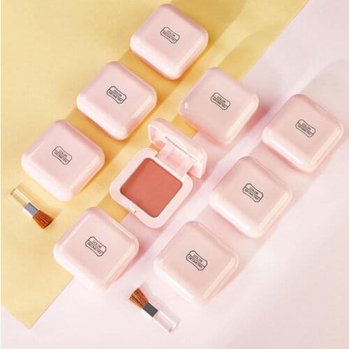 5g Mini Blush Palette Monochrome Portable Makeup Supplies Square Shaped Blush Palette With Mirror for Party Makeup Tools