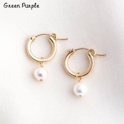Natural Pearls Earrings Gold Circle Earrings Handmade Jewelry Brincos Minimalism Oorbellen Pendientes Earrings for Women