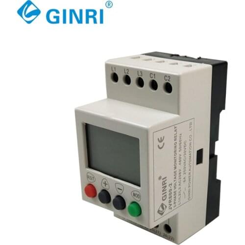 LCD 3 Phase Voltage Protector JVR800-2 Overvoltage/undervoltage/phase Failure/Phase Sequence Voltage Monitor Relay Timing delay