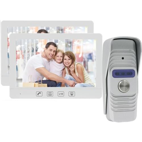 ZHUDELE Video Door Phone Doorbell Wired Video Intercom System 10.1" Color Monitor and CCD Camera with Door Release,Touch Button