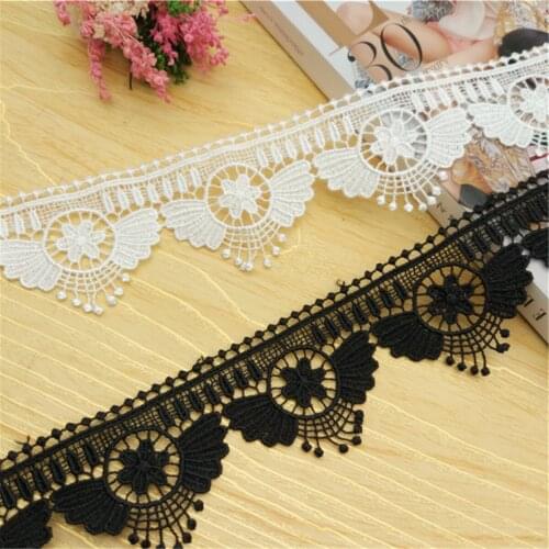 1 Yards Flower Embroidery Water Soluble Trims Lace Ribbon DIY Sewing Dress Decor