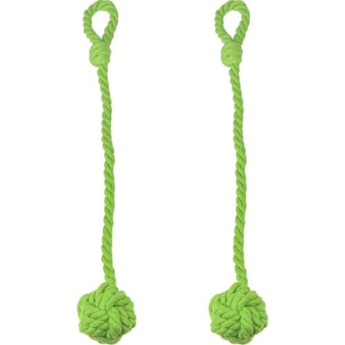 2Pcs Hand Knitting Curtain Rope Cord Rural Cotton Tie Backs with Single Ball