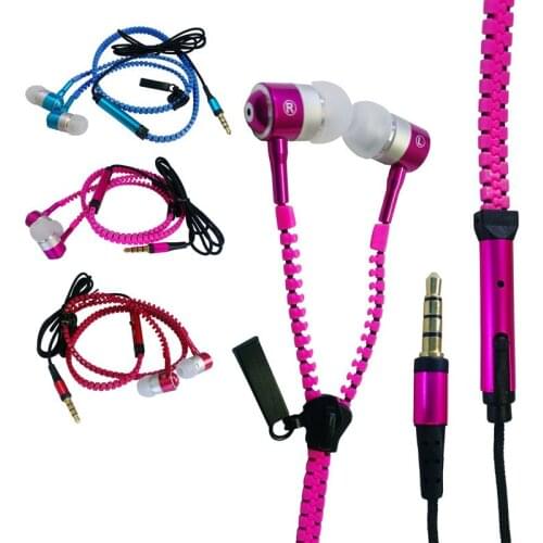 3.5mm Zipper Earphone Headphone for Tablet PC, for IPhone 4 4S,for IPhone 3GS, for IPod, for IPad Series Wholesales 50pcs/lot