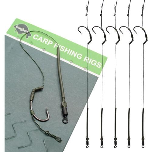 6pcs Pop Up Ready Tied Carp Rigs Fishing Tackle Set Tresse Carp Fishing Line Zig Rig For Fishing Swivels Ring Fishing Equipment