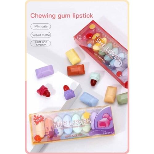 8 Colors Cute Mini Lipstick Set Candy Matte Velvet Capsule Waterproof Long Lasting Lipstick Cosmetic Easy Color Lipstick Kit NEW