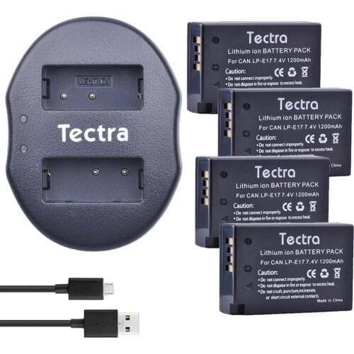 4pack LP-E17 LP E17 LPE17 Camera Li-ion Battery batterie+USB Dual Charger for Canon EOS 750D 760D T6i T6s M3 M5 M6 800D 8000D