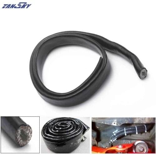 AN8 Vulcan Fire Sleeve Fire Braid Flame Shield Black 1/2X1M ID:13MM For Mustang GT V8 / 05-10 TK-FHGAN8