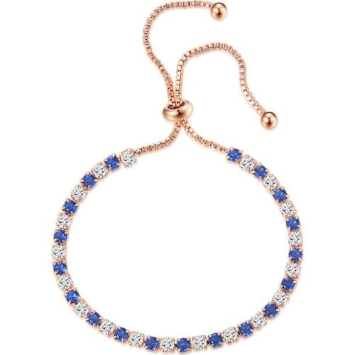 Luxury Cubic Zirconia Tennis Bracelets Iced Out Chain Crystal Wedding Bracelet For Women Elegant Rose Gold Charm Bracelets Gifts