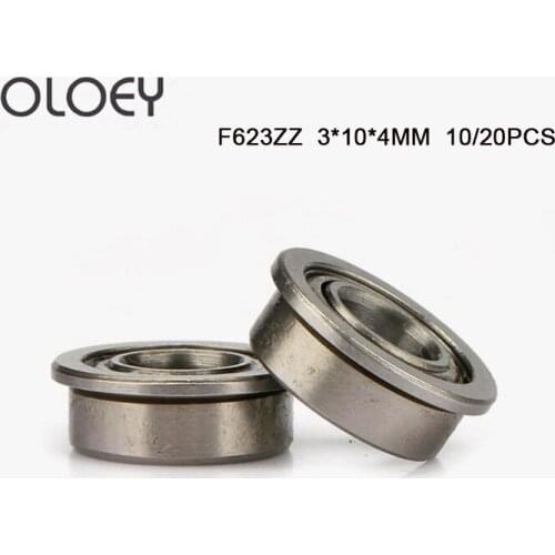 F623 ZZ Flange Bushing Ball Bearings Accessories Parts 10/20pcs F623ZZ 3*10*4 mm Pulley LF1030ZZ Bearing Guide Wheel