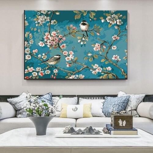 CHENISTORY Painting By Numbers Flowers Handpainted Paintings Art Gift Diy Pictures By Number Bird Animal Kits Home Decoration Di