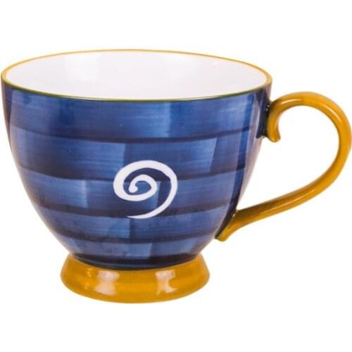 Japanese style hand-painted ceramic cup breakfast cup couple children creative simple office home large coffee milk cup