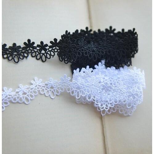 10 Yards White Black Lace Trim Lace Applique for Clothes Home Textiles 1.5cm Free Shipping
