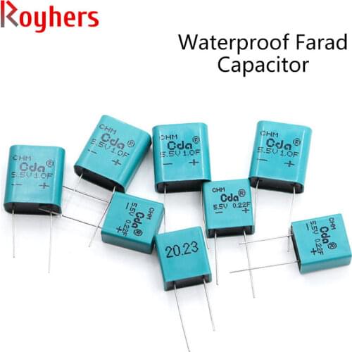 Square Fully Sealed Waterproof Capacitor 5.5V 0.22F/0.47/1.0/1.5/2.5/3.5F Farad Capacitorr 1Pcs