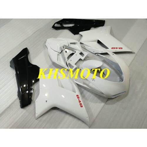Injection mold Fairing kit for 848 1098 1198 08 09 10 11 12 1198 848 1098 2008 2009 2012 White black Fairings+gifts DB10